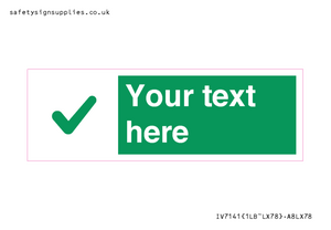 Custom green background, green tick sign